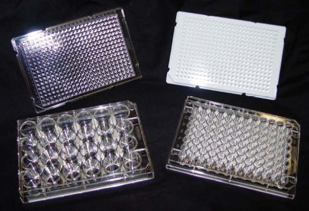 Picture of Non-Sterile, 96-well Untreated Polystyrene Conical V-Bottom Clear Plates w/ No Lids, (10x10) 100/case