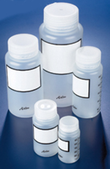 Picture of 60ml/2oz Polypropylene Wide Mouth Bottles, Translucent, Autoclavable, Graduated with Writing Area, 12/pack