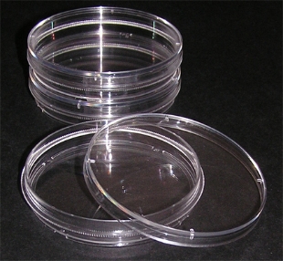 Picture of 100mm x 20mm Tissue Culture Treated Díshes w/Grip Ring, Sterile  10/sleeve, 300/case