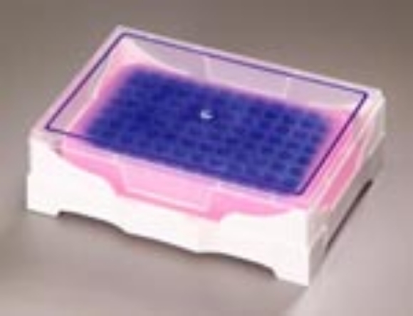 Picture of 96-place IsoFreeze PCR Tube Rack, 4°C/3 hours (Purple to Pink), 2 racks/pack, 5 packs/case 