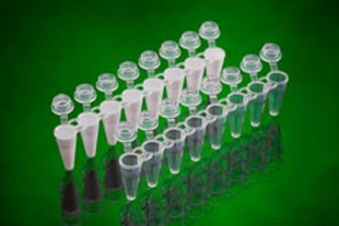 Picture of Standard 0.2ml UltraFlux i - Optically Clear PCR 8-Tube Strips w/ attached Clear Flat Caps