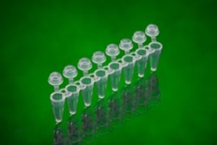 Picture of Low-Profile 0.1ml UltraFlux i - Clear PCR 8-Tube Strips with attached Optically Clear Flat Caps