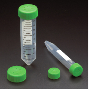 Picture of Sterile, 15mL Bio-Reaction Tubes with ScrewCap featuring 0.22µm filter, 50/foam rack, 300/case