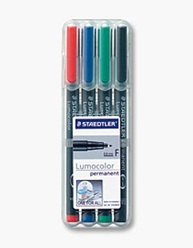 Picture of 4 Assorted - Staedtler Super-Fine Point Lab Markers, 4/pack