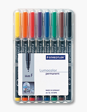 Picture of 8 Assorted - Staedtler Fine Point Lab Markers, 8/pack