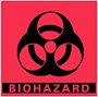 Picture of 5 gallon Red Bucket and Lid with 3 Biohazard Stickers