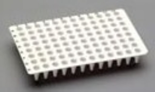 Picture of 100/pack, White LOW PROFILE 0.1ml/well, 96-well Un-Skirted Plates for PCR (Notch: H12)- Compatible with ABI, and many others