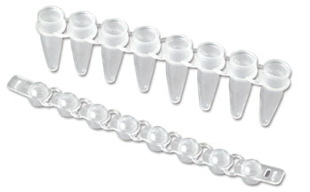 Picture of OmniSeal™ 0.2ml Clear PCR 8-Tube Strips, with separate Optically Clear Flat 8-CapStrips - 250x8/pack