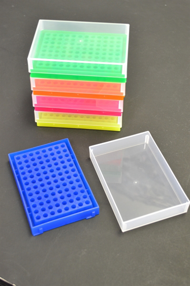 Picture of 5/pack - Assorted Fluorescent, PCR Racks with Friction-Fit Lid