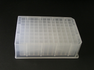 Picture of Sterile, 96-well 2.0ml Deèp Well Platès, 1.8ml Work volume, A12 & H12 cut, Square Well,  C-Bottom, Polypropylene, 5/pack, 20/case