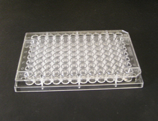 Picture of Non-Sterile, 96-well Untreated Polystyrene Flat-Bottom Clear Plates with No Lids, (10x10) 100/case