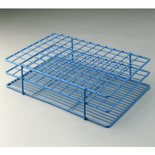 Picture of Blue, 96-place Wire Epoxy Coated Rack (8x12 format), Epoxy Coated for 15-16mm Tubes, and 15ml-Centrifuge-Tubes