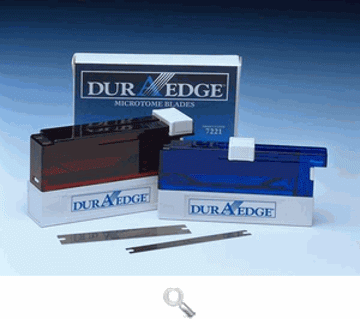 Picture of 77 x 14mm, DuraEdge™ Ceramic Coated SS Microtome Blades - Disposable, High Profile, 50/box