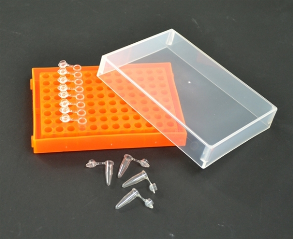 Picture of 5/pack - Fluorescent Orange, PCR Racks with Friction-Fit Lid