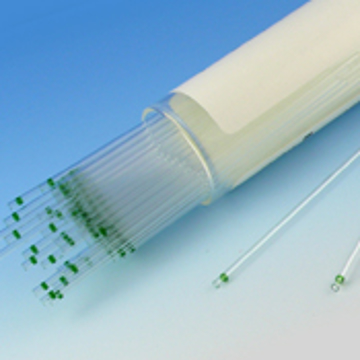 Picture of Glass - Micro-Hematocrit Capillary Tubes, 75UL, Ammonium Heparinized, Green tip, 1000/pack