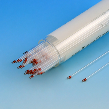 Picture of Glass Micro-Hematocrit Capillary Tubes, 75uL, Sodium Heparinized, Red Tip, 1000/pack