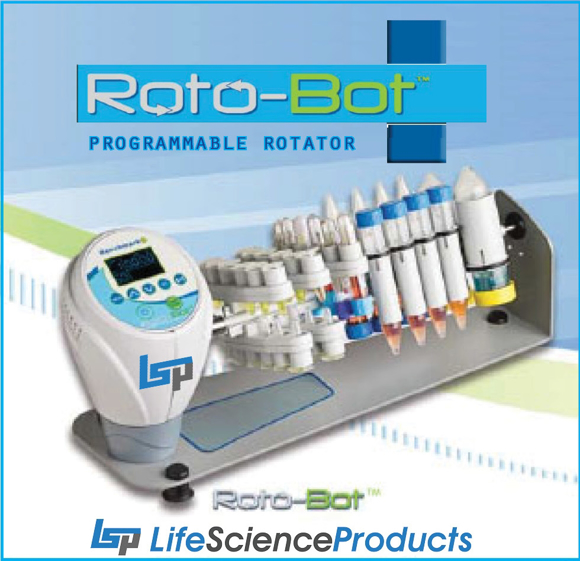 Picture of RotoBot Programmable Rotator with Tube Holders for 1.5ml, 15ml, 50ml tubes