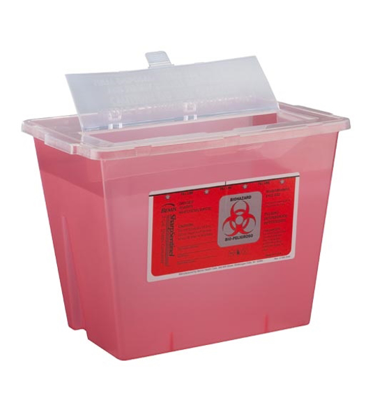 Picture of 2 gallon (7.5 liter) Red Sharps Container, 30/case