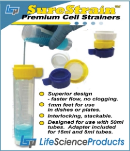 Picture of Sterile, 40µm SureStrαin Premium Cell Strαiners, Individually Wrapped, 50/pack