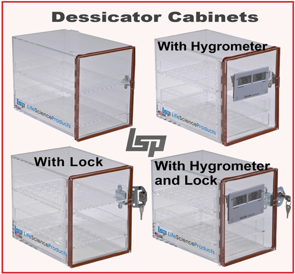 Desiccator Cabinet, Clear Acrylic, 1 Door Dry Box, 24W, 24D, 18H