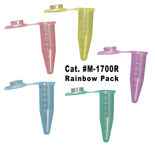 Picture of Rainbow ColorPack, 1.7ml OmniSeal™ Microcentrifuge-Tubes, 500/pack