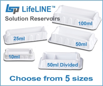 Picture of LifeLINE™ 5ml, 10ml, 25ml, 50ml, & 100ml Reagent Reservoir Basins