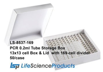 Picture of 169-cell, 0.2ml PCR Tube FiberBoard Freezer Boxes with Lids, 50/case