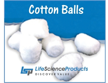 Picture of Large Cotton Balls for NARROW 25x95mm Drosophilα Vials, (2 bags of 1000) 2000/pack