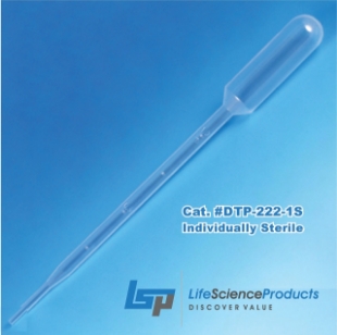 Picture of Sterile, 5ml Dispòsable Transfèr Pipèts, graduated to 1ml, Individually Wrapped, 400/pack