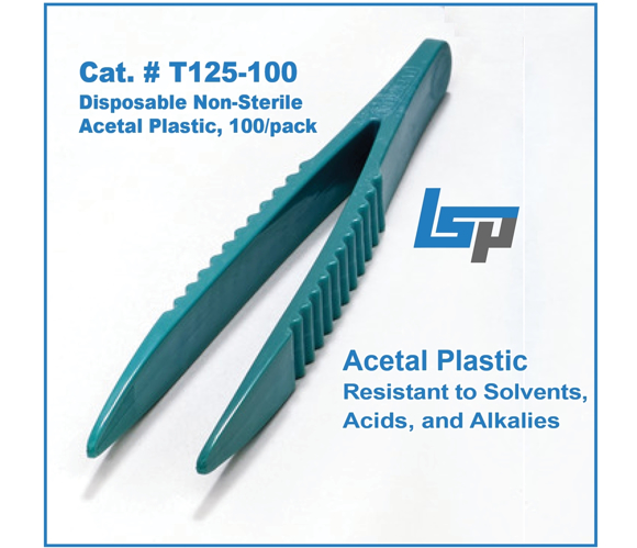 Non-Sterile Disposable, Forceps / Tweezers, 105mm Length, Delrin Green ...