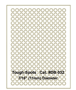 Picture of White Tough·Spots™ on Laser Sheets - 7/16" (11mm) Round (234/sheet, 20 sheets/pk), 4680/pk