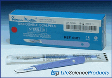 Picture of Swann-Morton #11 Disposable Sterile Surgical Scalpel Blades, 10/pack