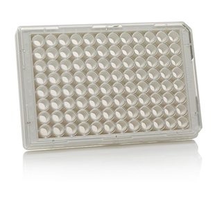 Picture of WHITE 96-well Nunc™Brand Plate with Clear Optical Bottom, No Lid, Non-Sterile, Non-Treated, 30/case