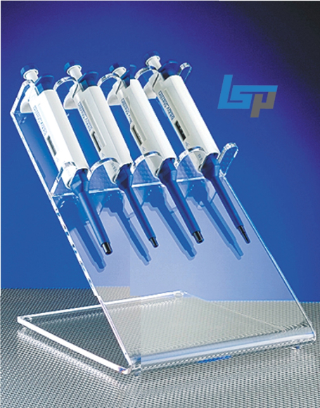 Picture of 4-place Bench-Top Pipettor Rack, Clear Acrylic