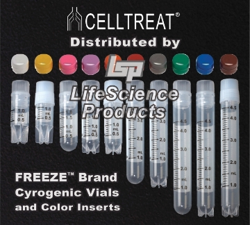 Picture of CELLTREAT Freeze™ Cryogenic Vials and Color Cap Inserts