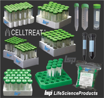 Picture of CELLTREAT 15ml and 50ml Centrifuge Tubes with ScrewCaps