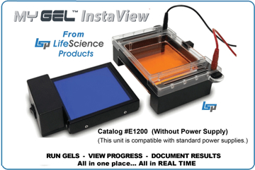 Picture of Benchmark Accuris, myGel™ InstaView Electrophoresis System with Blue LED Illuminator, and Imaging Enclosure