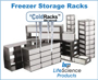 Picture of Stainless Steel, Upright Freezer Racks for Standard 2" and 3" Boxes