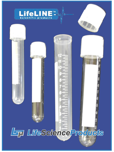 Picture of ( NEW PACKAGING ) LifeLINE™ Sterile Disposable Culture Tubes, 2-Position PlugCaps, White Marking Area