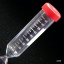 Picture of Sterile 50ml-Centrifuge-Tube with Attached Red Screw Cap, Polystyrene, Printed Graduations, 25/slv, 20 slv/case