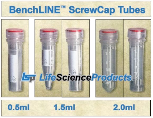BenchLINE Sterile Screw Cap microcentrifuge tubes - Life Science Products  Inc. Life Science Products