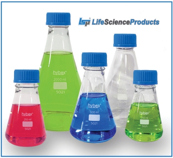 Picture of FLASKS - HYBEX™ Glass Erlenmeyer Flasks with GL45 ScrewCaps