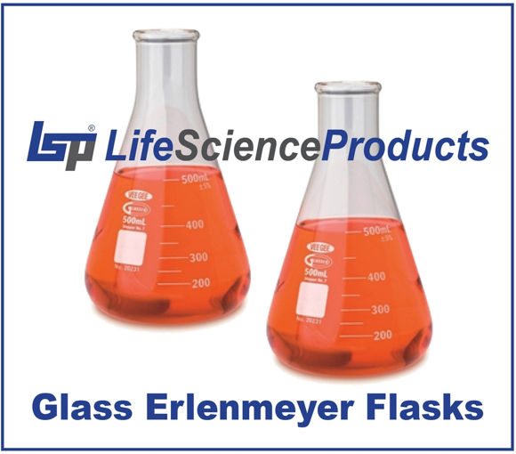 Borosilicate Glass Erlenmeyer Flasks Life Science Products 8978