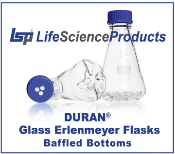 Picture of DURAN Baffled Flasks, Glass Erlenmeyer Flasks w/ GL45 ScrewCap, Baffled Bottom