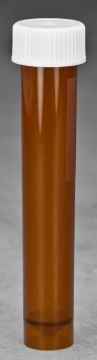 Picture of Non-Sterile, 10ml AMBER Transport·Tubes (Vials) with Screwcaps, 1000/case