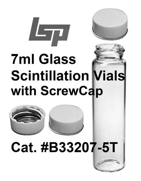 Picture of 7ml Glass Scintillation Vials, Trays (5x200), 1000/case