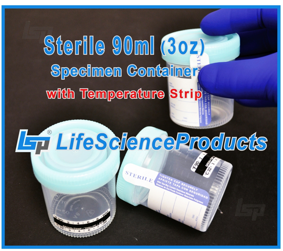 Picture of Sterile, 90ml (3oz.) Spec.Containers, Temp.Strip, 400/case