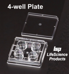 Picture of 4 Well Tissue Culture Plαte with Lid, Individual, Sterile 50/case