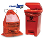 Picture of BowTie™ Biohazard Autoclavable Bags with Drawstrings, & Bag Bin