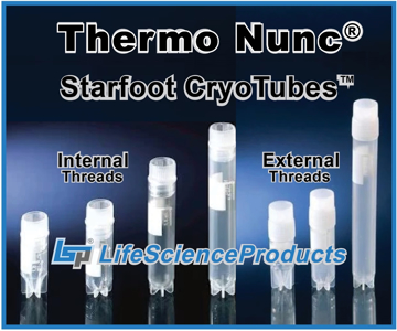 Picture of Thermo Nunc Star-Foot CryoTubes® - Choose: Internal OR External Threads